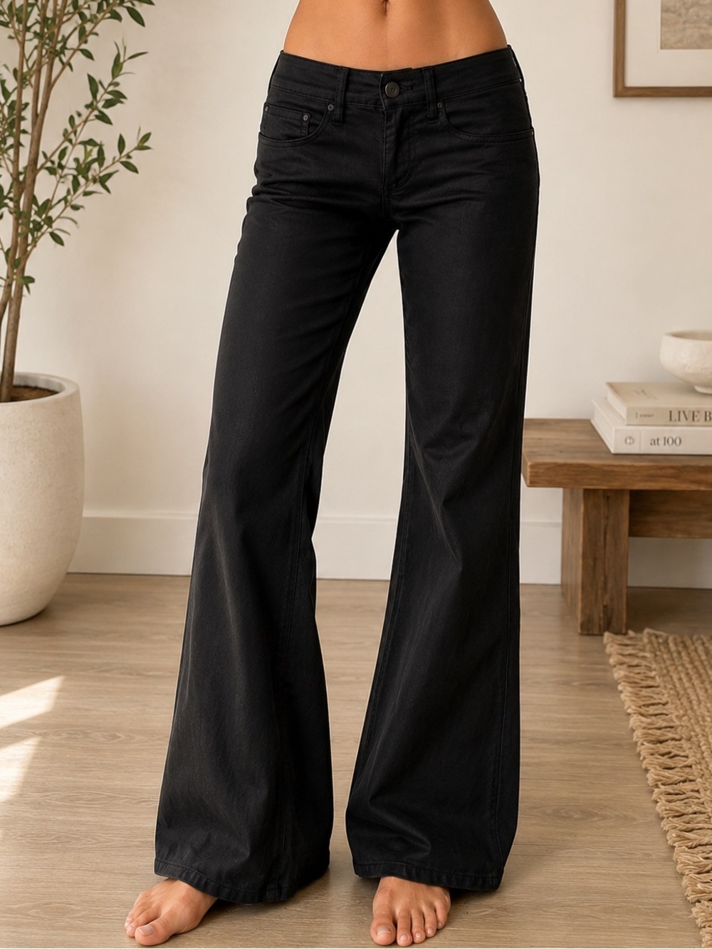 🖤 Rag & Bone Shoreditch Flare Jeans Black Coated Denim Size 29 Premium Quality - Picture 1 of 11